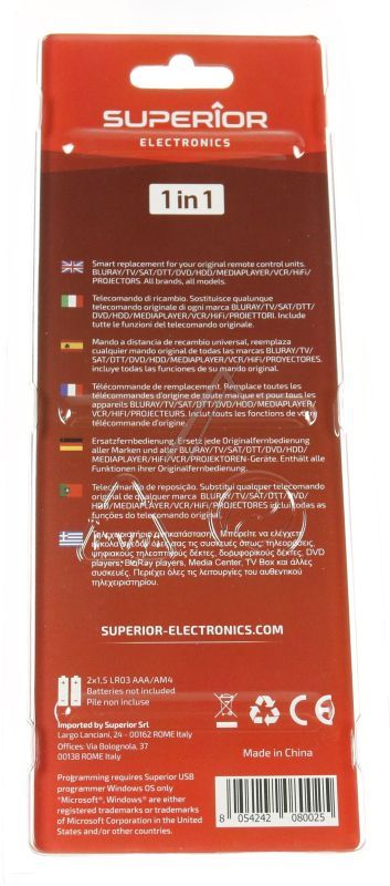 SLIM 1IN1 SUPTPB007 SUPERIOR11 UNIVERSAL-DALJINSKI UPRAVLJAČ