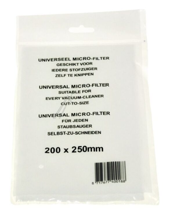 MIKROFILTER,  UNIVERZALNI,  200× 250MM,  PRILAGODLJIV SEČENJEM