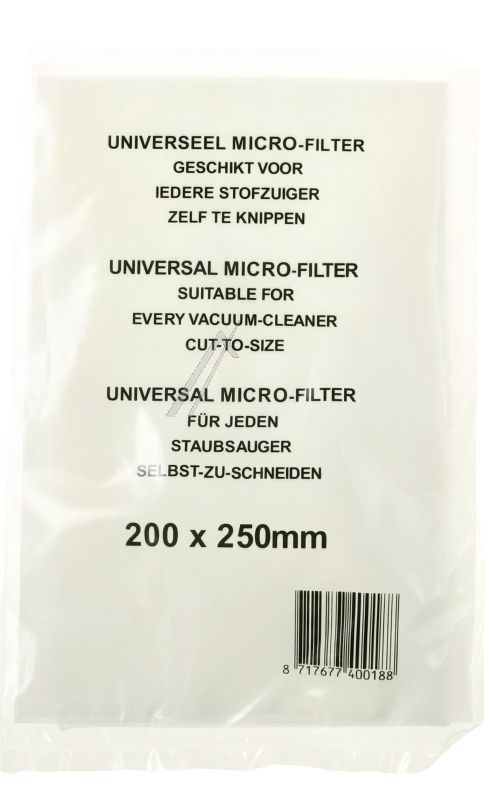 MIKROFILTER,  UNIVERZALNI,  200× 250MM,  PRILAGODLJIV SEČENJEM