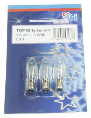 E10 12V-3W TOP-IZDUENE LAMPE PROZIRNE 3KOM-BLISTER