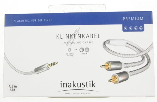 004100015 PREMIUM II MP3 KABL 2XČINČ - BANANICA 3.5MM 1.5M