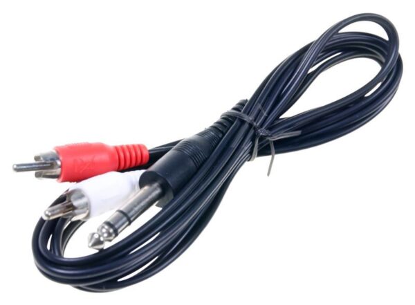 STERO UTIKAČ 6,3MM - 2 RCA,  1,5M