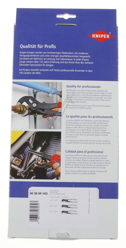 00 20 09 V02 KNIPEX COBRA-SET PAPAGAJ KLEŠTA