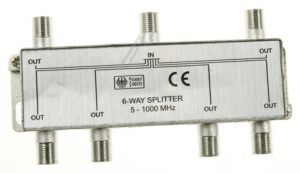 6-FACH VERTEILER 5-1000MHZ MINI F-TECHNIK DÄMPFUNG: 10DB