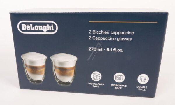 DLSC311 AS00009915 ČAŠE ZA KAPUĆINO SA DUPLIM ZIDOM,  270 ML,  KOMPLET OD 2 KOMADA,  STAKLENE