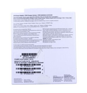 EP-T2510XBEGEU ADAPTER ZA BRZO PUNJENJE (USB TYPE-C,  25 W) SA KABLOM,  CRNI