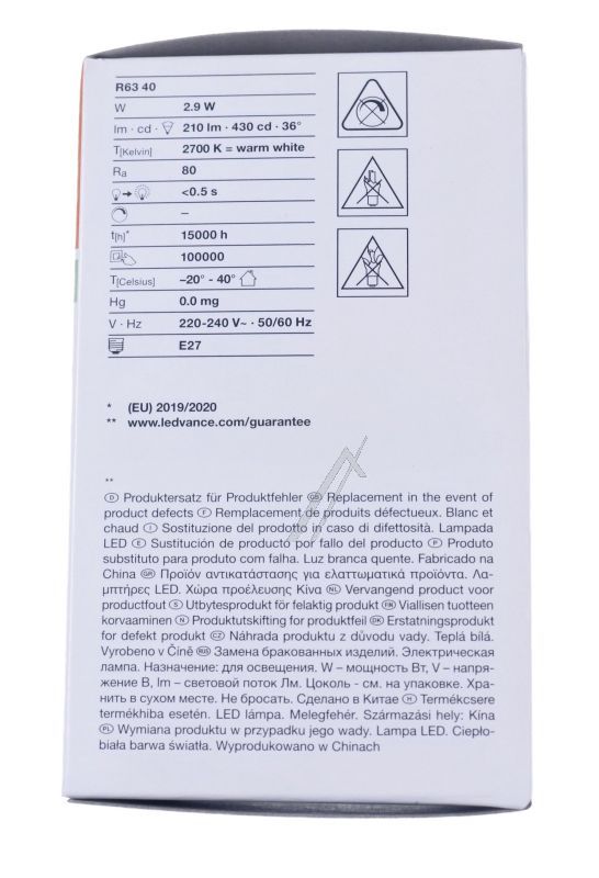 LED R634036 2.9 LED R63 P 2.9W 827 E27