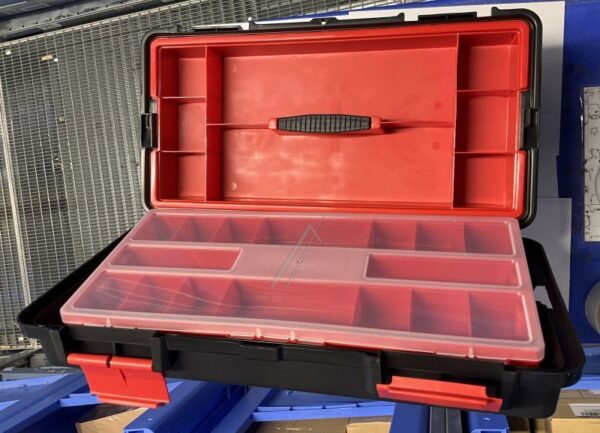 TOOLBOX 33 715164 WERKZEUGKOFFER MIT HERAUSNEHMBAREN EINSATZ UND SORTIMENTSBOX - MASSE: 480 MM BREIT,  285 MM TIEF,  255 MM HOCH