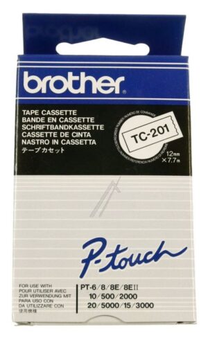 TC-201 SCHRIFTBAND BROTHER SCHWARZ/ WEISS