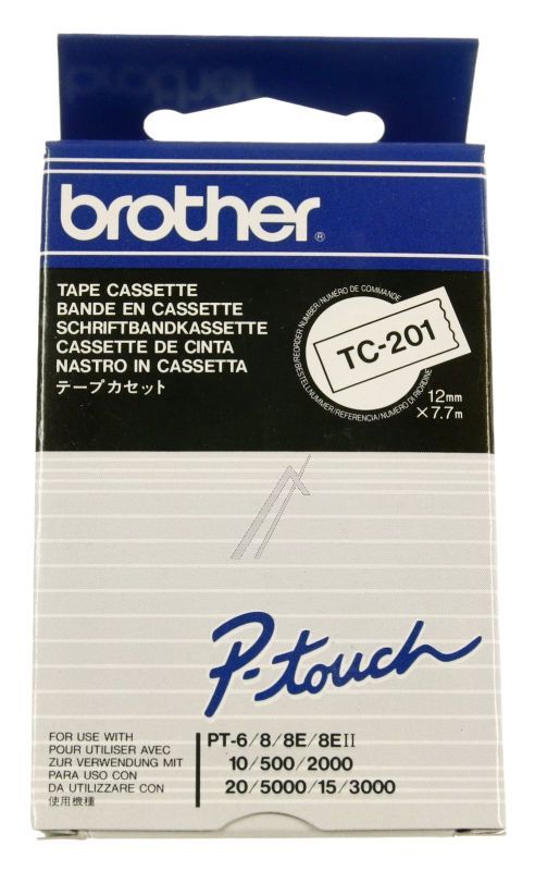 TC-201 SCHRIFTBAND BROTHER SCHWARZ/ WEISS