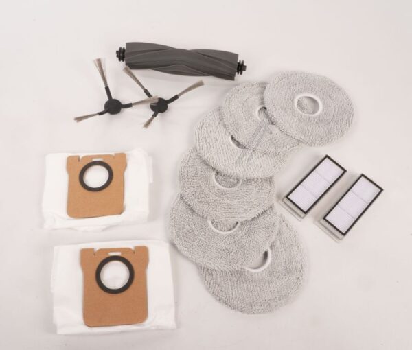 RAK28 20010100000766 1 HAUPTBÜRSTE (GUMMI)    2 SEITENBÜRSTEN    2 STAUBBOXFILTER    2 STAUBAUFFANGBEUTEL    3 PAAR MOPP-TÜCHER