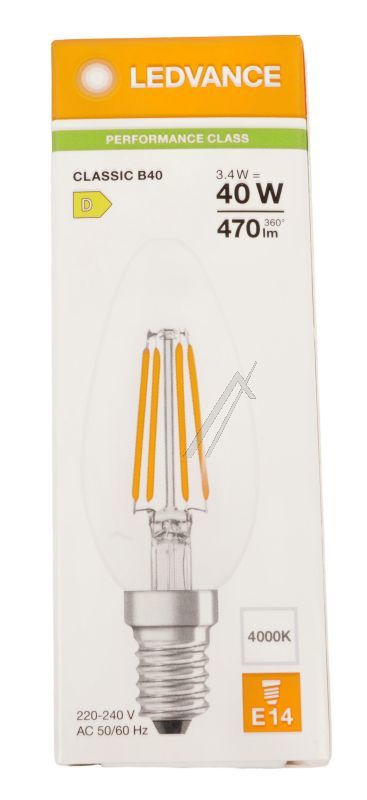 AC7006 LED CLASSIC B 40 FILAMENT P 3.4W 840 KLAR E14
