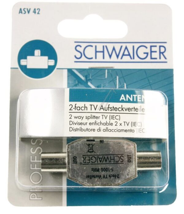 ASV42531 STECK-ANSCHLUSSVERTEILER: 2X TV,  SILBER
