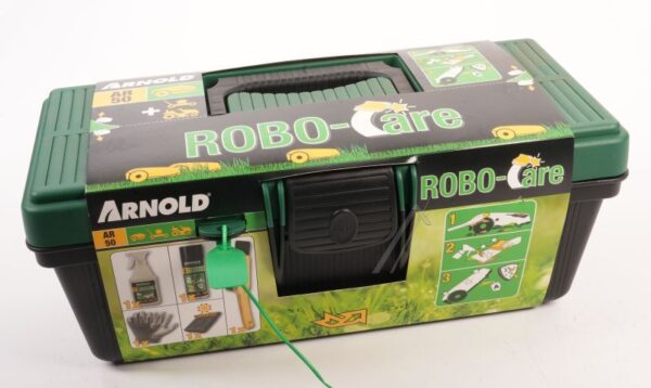 AR50 2025-X1-0005 PFLEGESET AR50 IM KOFFER FÜR MÄHROBOTER UND RASENMÄHER MIT REINIGUNGSBÜRSTE MIT SCHABER,  ANTHAFTSPRAY,  HANDSCHUHE,  TUCH