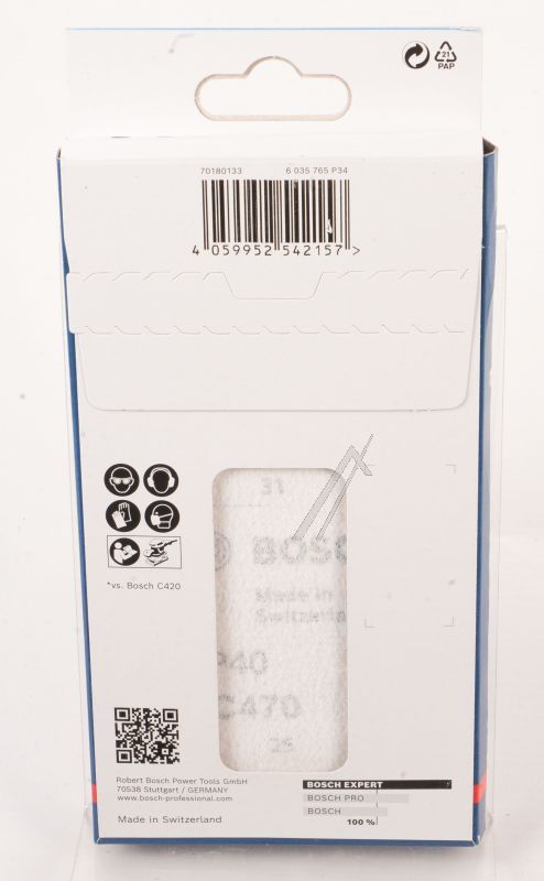 2608900877 SCHLEIFBLATT C470, 80X133MM,  K40, 10X EXPERT