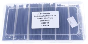 S80903 SCHRUMPFSCHLAUCH-SORTIMENT 2:1 170-TEILIG SCHWARZ IM KASTEN