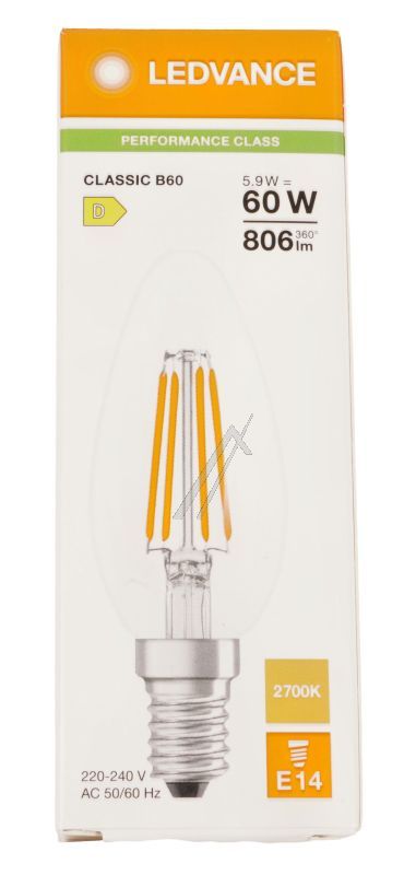 AC70182 LED CLASSIC B 60 FILAMENT P 5.9W 827 KLAR E14