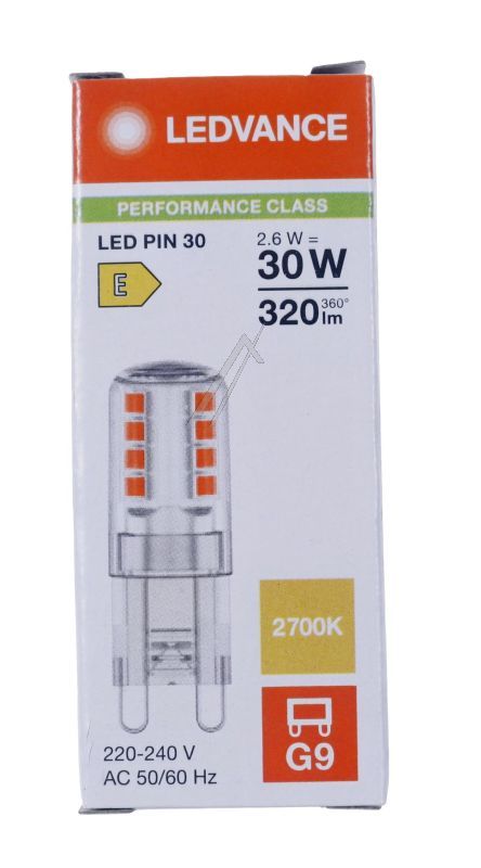 AC589010455 30 2,6 W 827 CL G9P LED-STIFTSOCKELLAMPE G9, 2,6W,  WARMWEISS 2700K