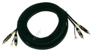 2XCINCHSTECKER/ 2XCINCHSTECKER  MASSEKABEL VERGOLDET 5,0M