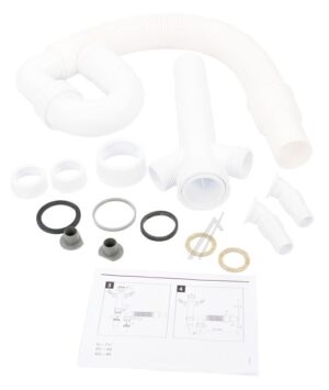 2820 PP-SPÜLENSIPHON 1 1/ 2" MIT FLEXIBLEM SCHLAUCH UND ZWEI GERÄTEANSCHLÜSSEN