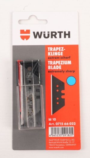 071566022 TRAPEZKLINGE CARBONSTAHL SCHWARZ 10 STÜCK (18X61X0,65MM)