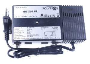 HG 20115 1452482 1GHZ HAUSANSCHLUSSVERSTÄRKER,  20DB,  115DBΜV,  RÜCKKANAL 16DB,  5-65MHZ,  VKD B(1.1.)
