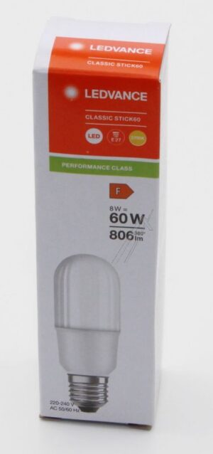 LED STICK60 8W CLASSIC STICK P 8W 827 FR E27