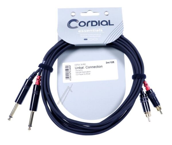 CFU 3 PC 2X 6,3MM KLINKENSTECKER MONO --> 2X CINCH-STECKER